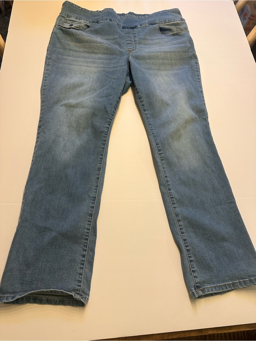 Gloria Vanderbilt Amanda Pull On Jeans Size 18 Light Wash
